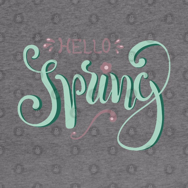 Hello Spring Calligraphy by Lady Lilac